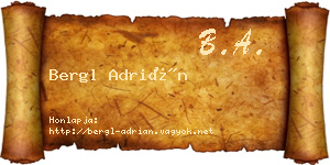 Bergl Adrián névjegykártya